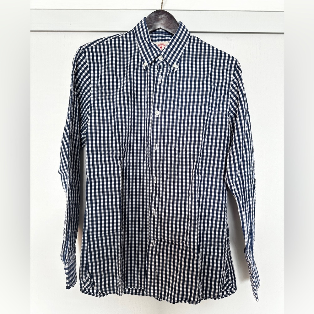 Brooks Brothers Men’s Sml Blue Checkered Long Sleeve